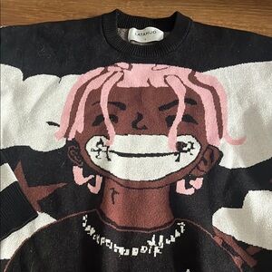 Graphic Sweater with Cartoon Design